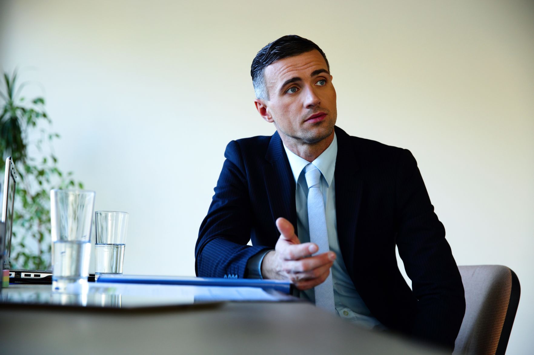 Businessman sitting at the table